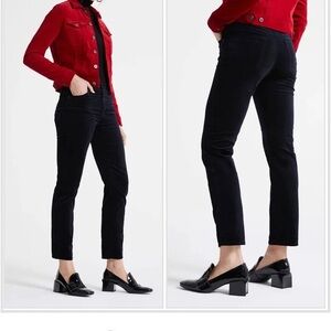 AG Adriano Goldschmied Isabelle High Rise Straight Crop Black Velvet Jeans 27